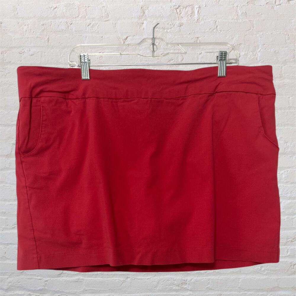 Zac & Rachel Pink Skort Women’s 1X Stretch Pull-On Skirt Shorts Casual Pockets